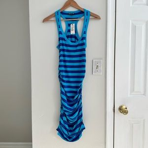 Express striped ruched midi dress sz: Small NWT